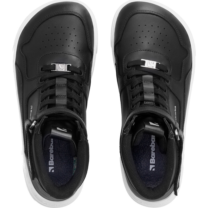 Barefoot tenisky Barebarics Zing - High Top - Black & White - Leather