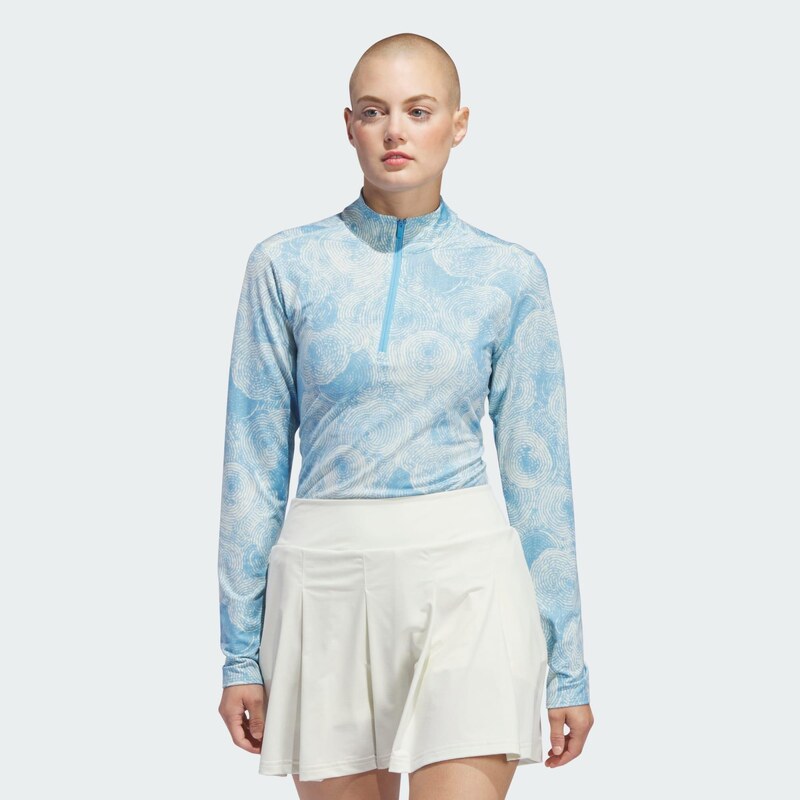 ADIDAS Top Women's Ultimate365 Printed Quarter-Zip Mock