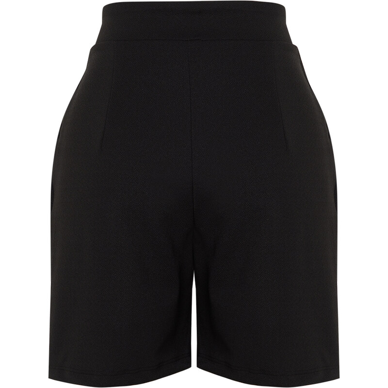 Trendyol Black Pleated Velcro Closure Shorts & Bermuda