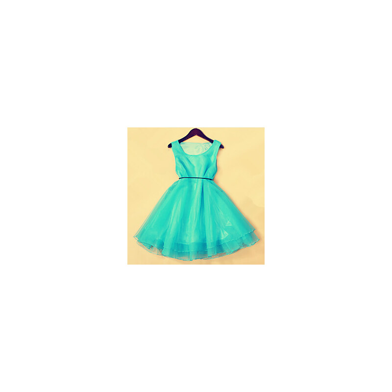 LightInTheBox Jiugongzhu Sleeveless One-Piece Puff Skirts(Light Blue)