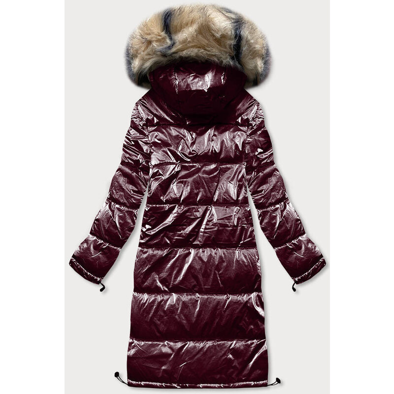 AMNS Lesklá dámská zimní bunda v lilkové barvě (M1590-20AMS)