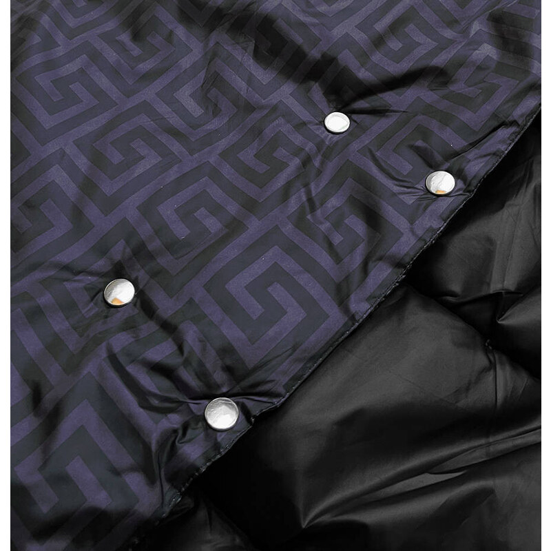 MINORITY Oboustranná černá dlouhá bunda s kapucí (P22-6638-1)