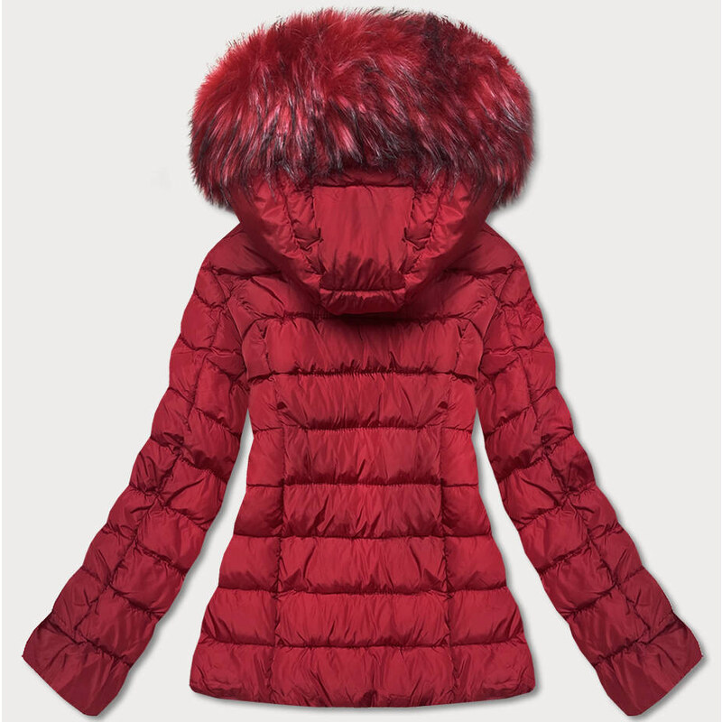 W COLLECTION Krátká červená dámská zimní bunda (YP-20091-8)