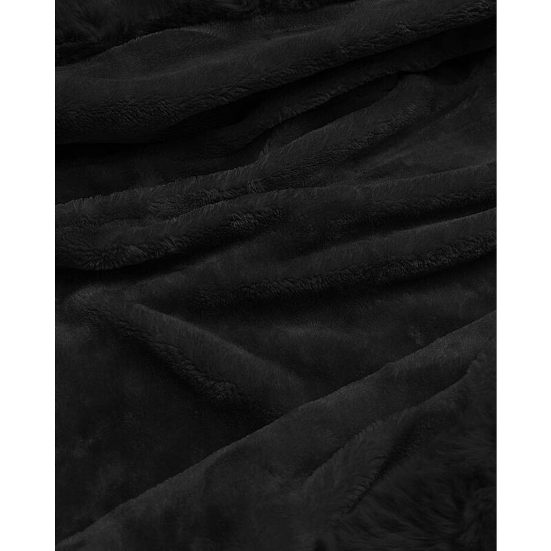 S'WEST Černá dámská džínová bunda s kožešinovou podšívkou (B8068-101)