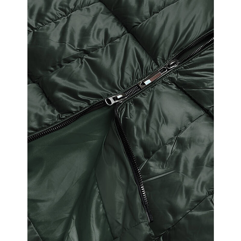 S'WEST Tmavě zelená metalická dámská zimní bunda (B8073-10)