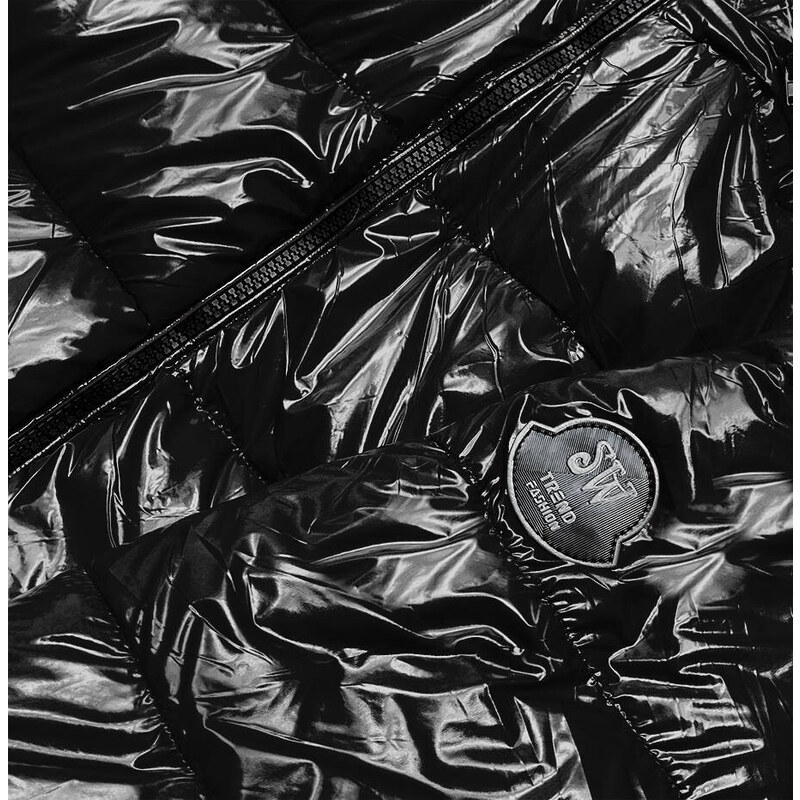 S'WEST Černá dámská lakovaná bunda (B8039-1)