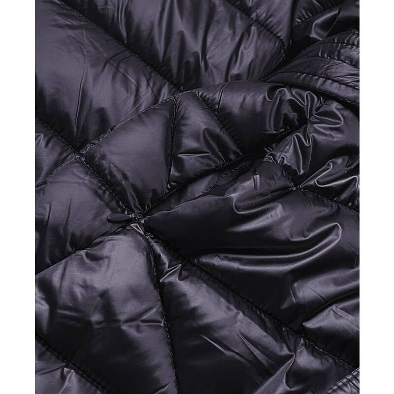 Ann Gissy Tmavě fialová dámská bunda s páskem pro zavazování (AG1-J9069B)