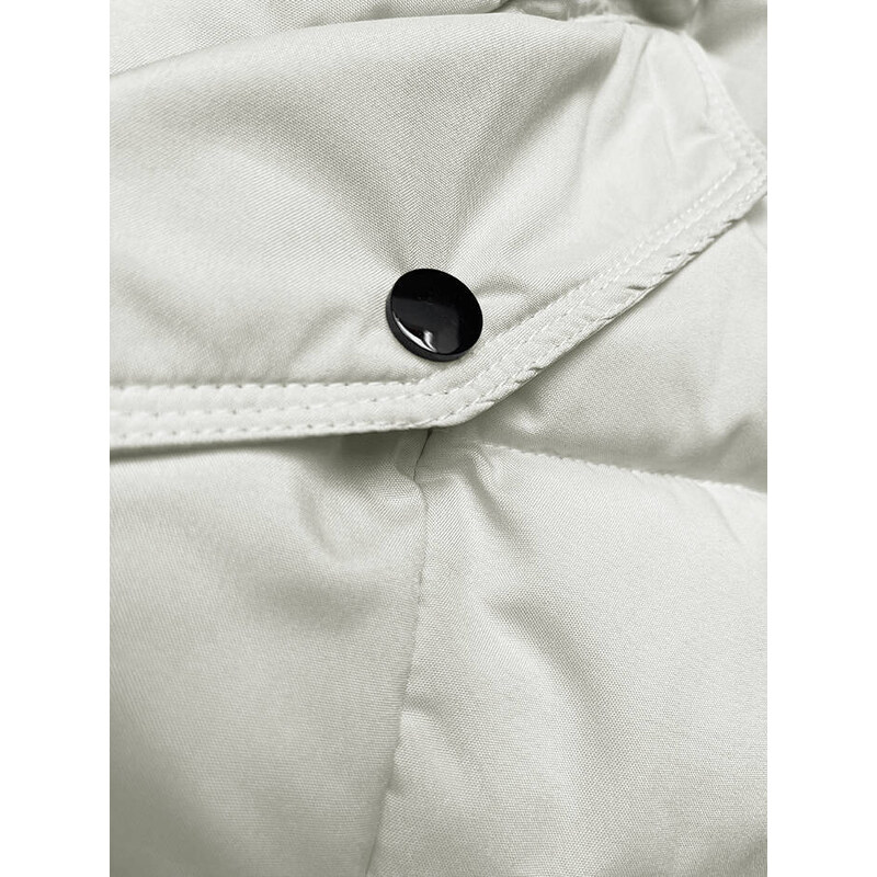 LHD Péřová dámská zimní bunda v ecru barvě (2M-007)