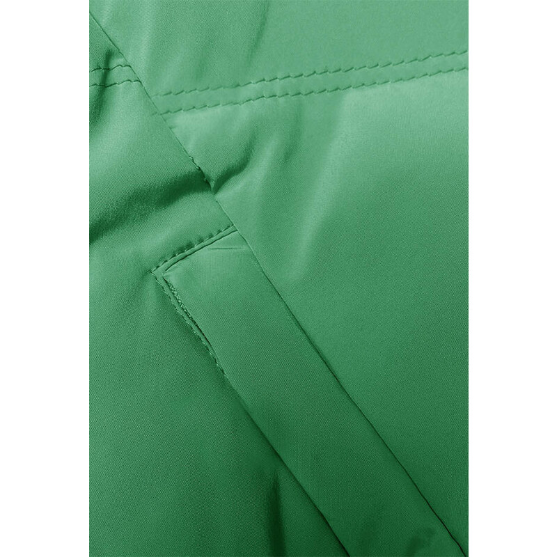 LHD Zelená dámská vesta se stojáčkem a kapucí (23-011)