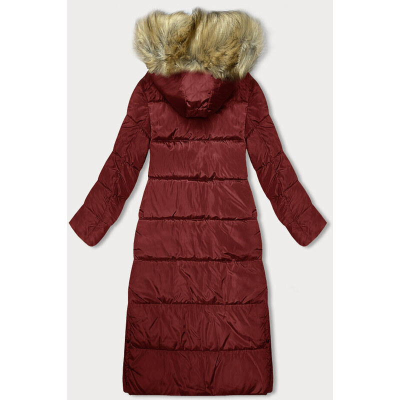 MELYA MELODY Dlouhá červená dámská zimní bunda (V725)
