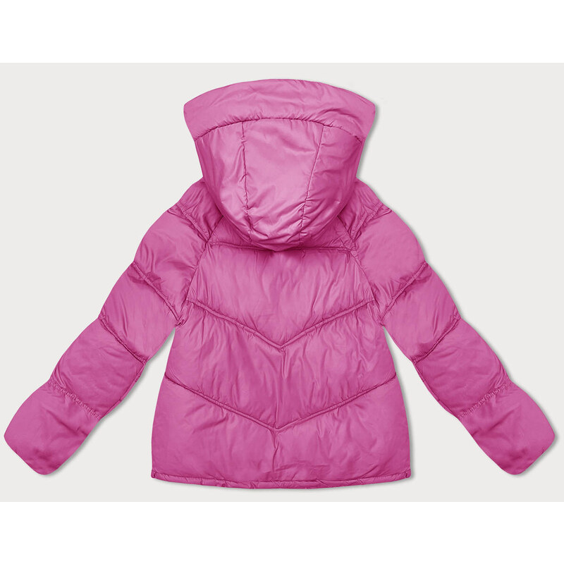 růžová volná dámská bunda s kapucí model 18934608 - Miss TiTi