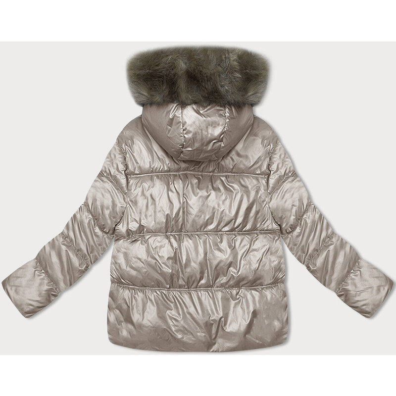 S'WEST Béžová dámská zimní bunda s kapucí (B8205-12)