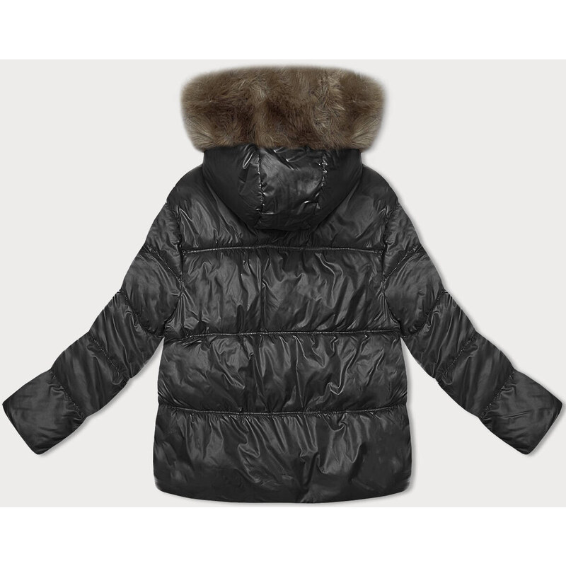 S'WEST Černá dámská zimní bunda s kapucí (B8205-1)