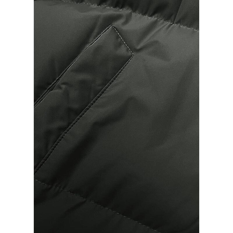 J.STYLE Dlouhá hrubší dámská bunda v army barvě s kapucí (5M3163-136)