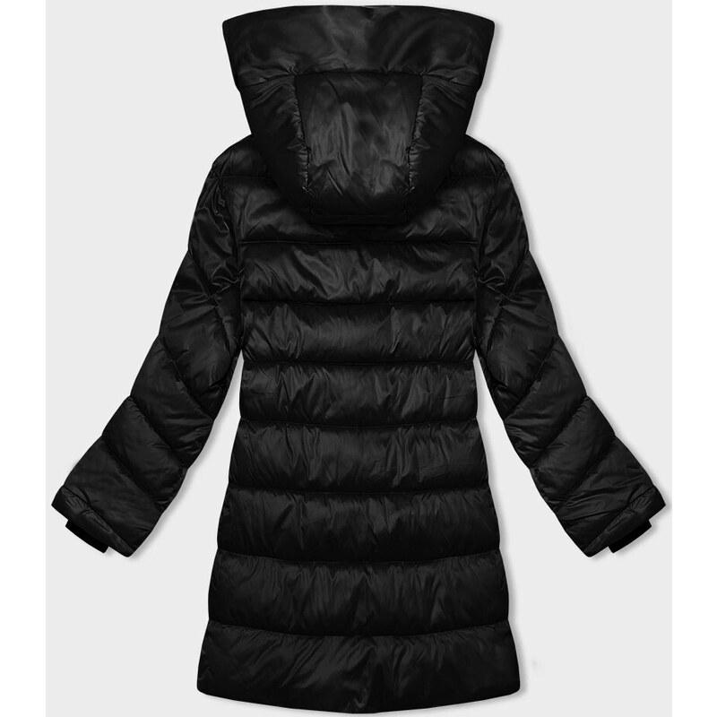 S'WEST Černá dámská zimní bunda s asymetrickým zipem (B8167-1)