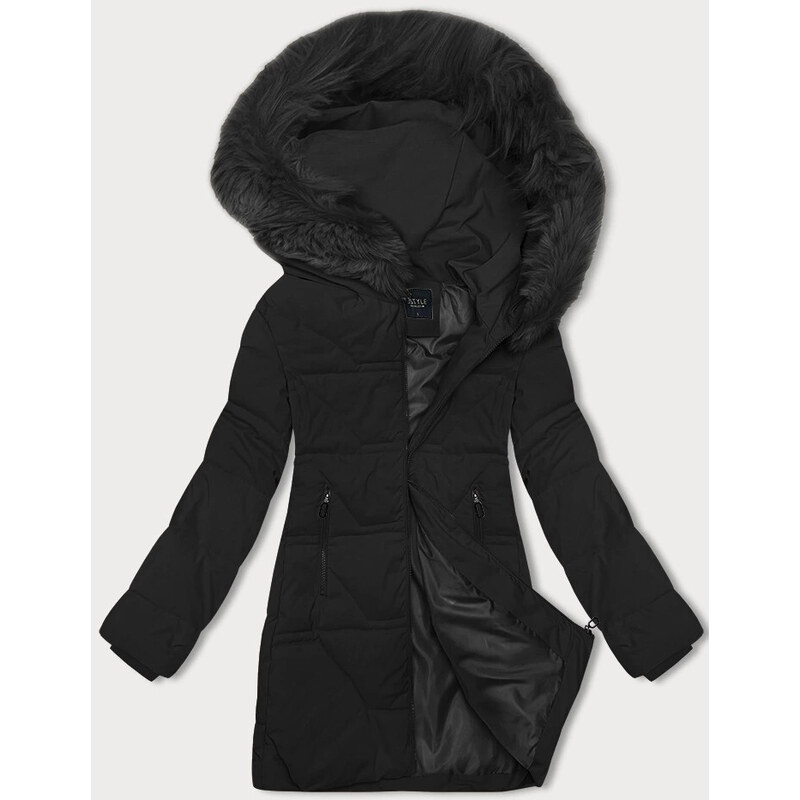 Černá dámská zimní bunda J Style s kapucí (16M9099-392)