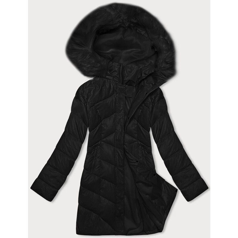Z-DESIGN Černá dámská zimní bunda s kapucí (H-898-01)