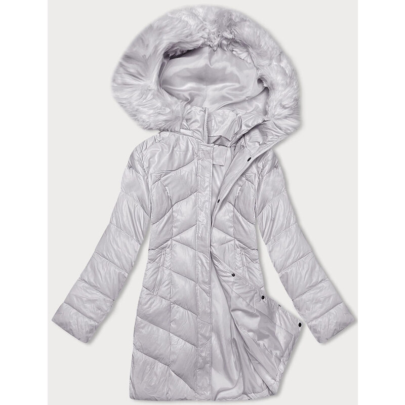 Z-DESIGN Dámská zimní bunda s kapucí heather (H-898-107)