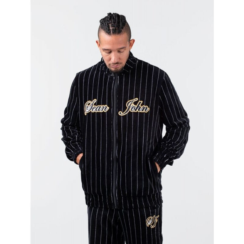 Sean John Vintage Pinstripe Velours Trackjacket M 6078109 pánské