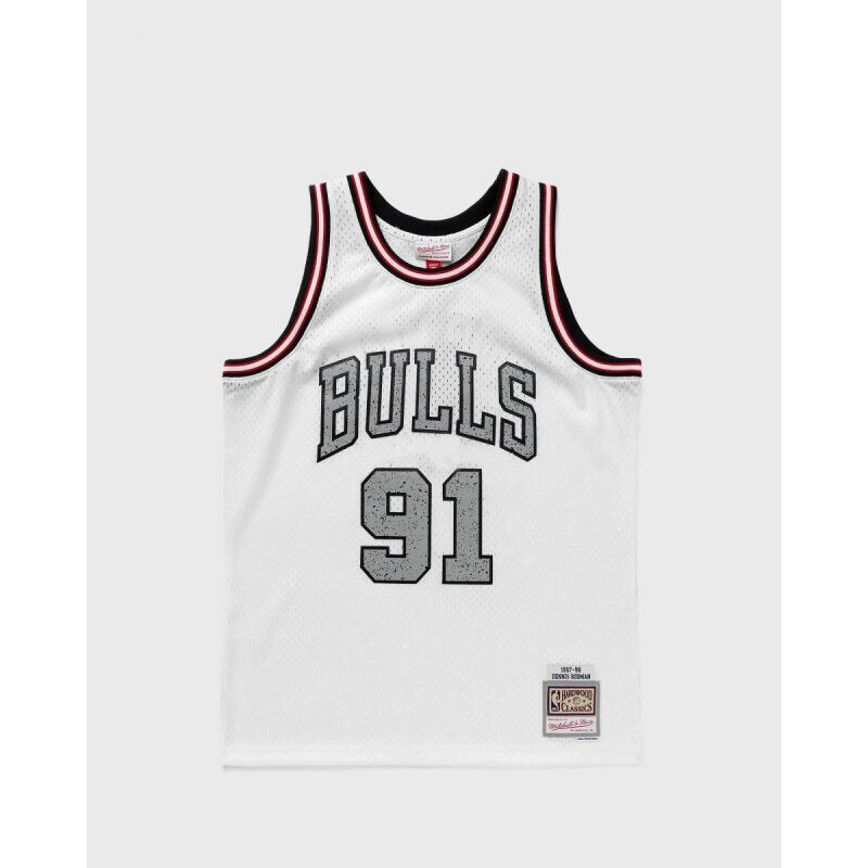 Mitchell & Ness NBA Cracked Cement Swingman Jersey Bulls 1997 Dennis Rodman TFSM5934-CBU97DRDWHIT pánské