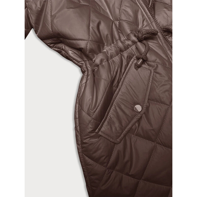 Z-DESIGN Oboustranná dámská bunda v barvě coffee prošívaná-kožíšek (H-897-89)
