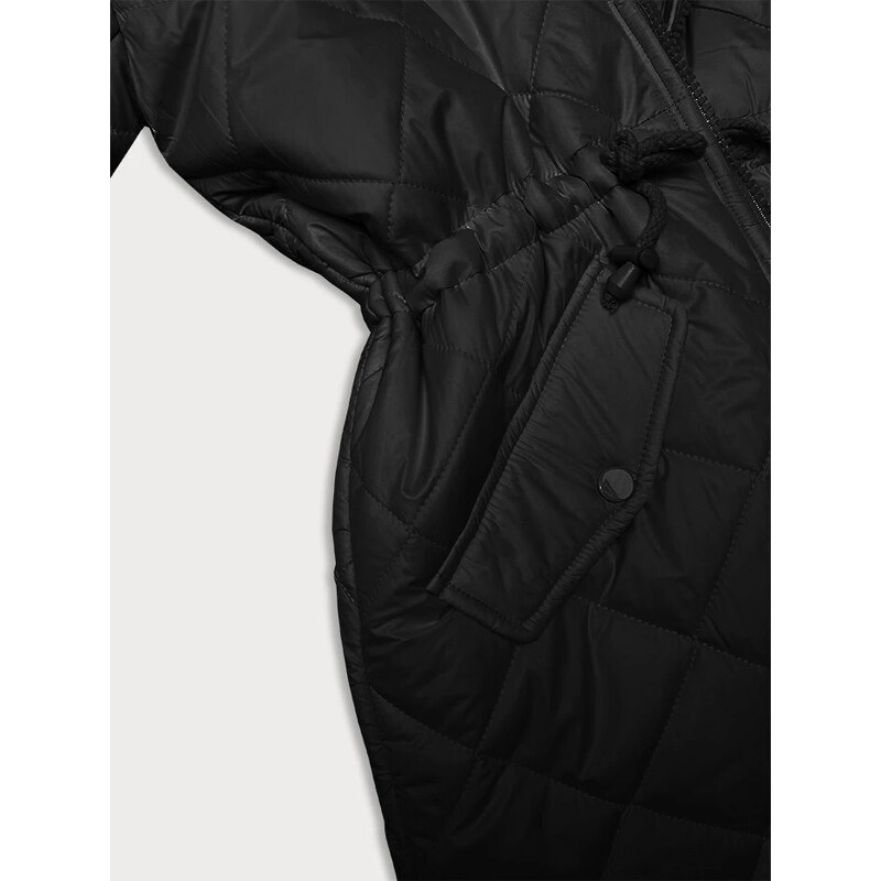 Z-DESIGN Černá oboustranná dámská bunda prošívaná-kožíšek (H-897-01)