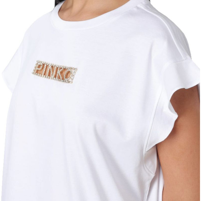 Pinko Tričko Interlock + Logo Strass W 101609A12H
