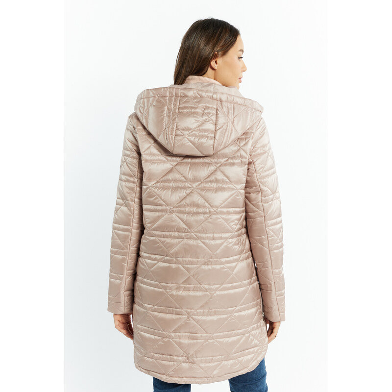 Monnari Kabáty Dámský kabát se zajímavým prošíváním Pink