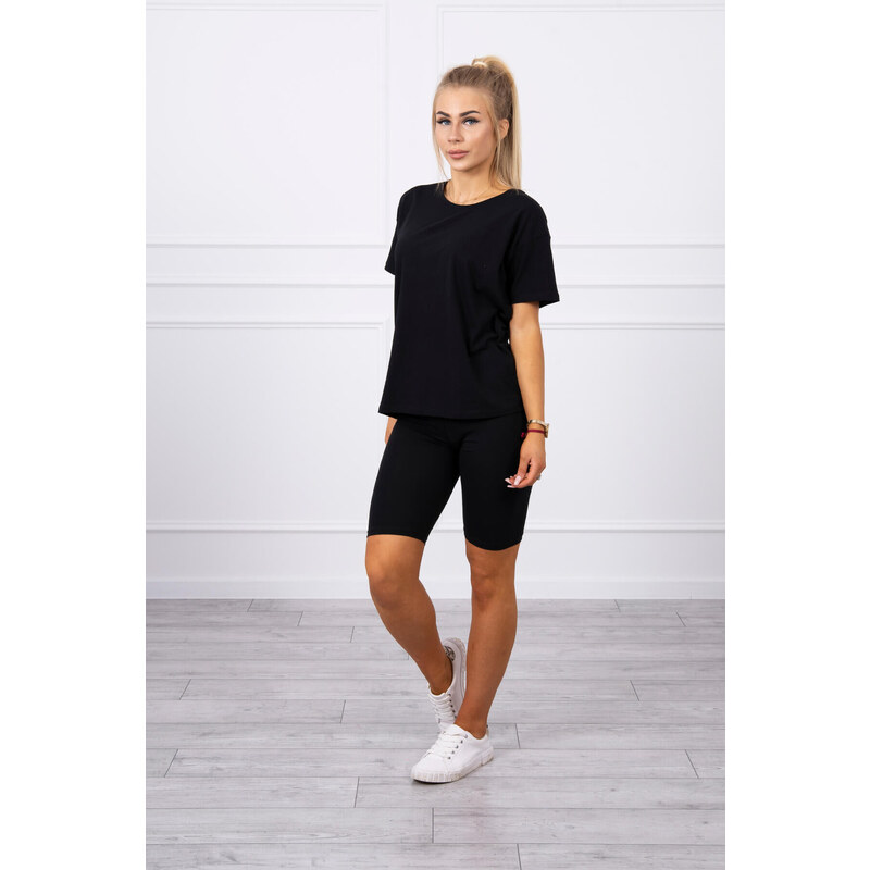 K-Fashion Souprava top+legíny černá