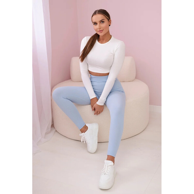 K-Fashion Pruhované legíny modrý