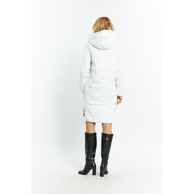 Monnari Kabáty Dámský kabát s kapucí Bílý