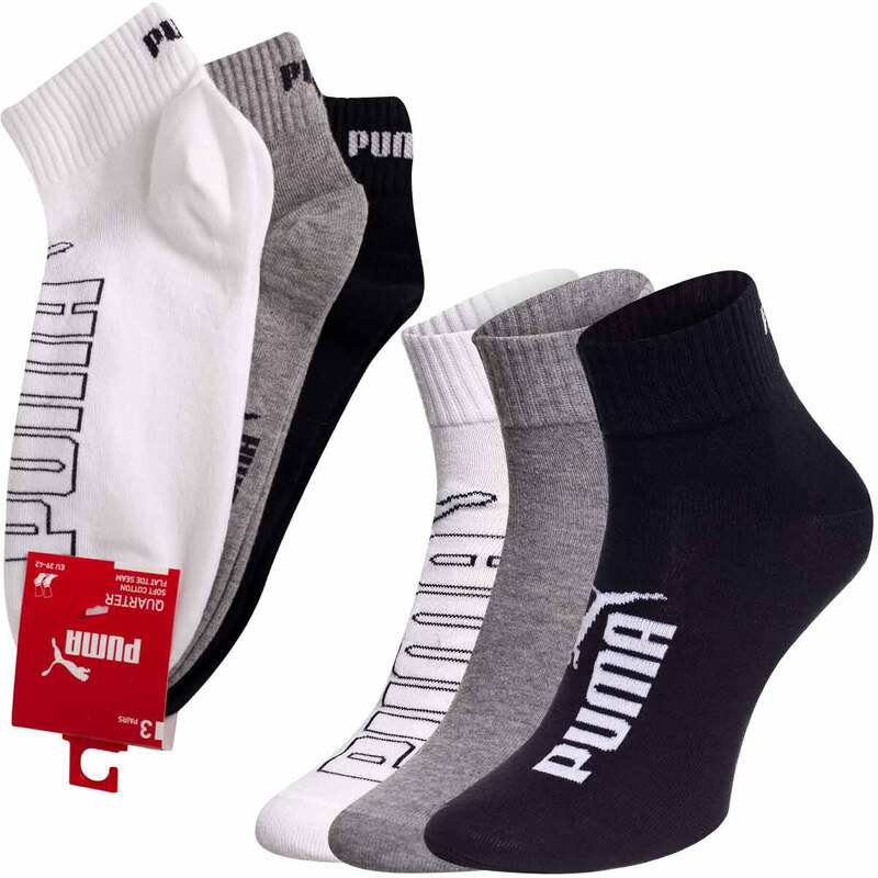 Puma 3Pack Socks 90798901 Grey/Black/White