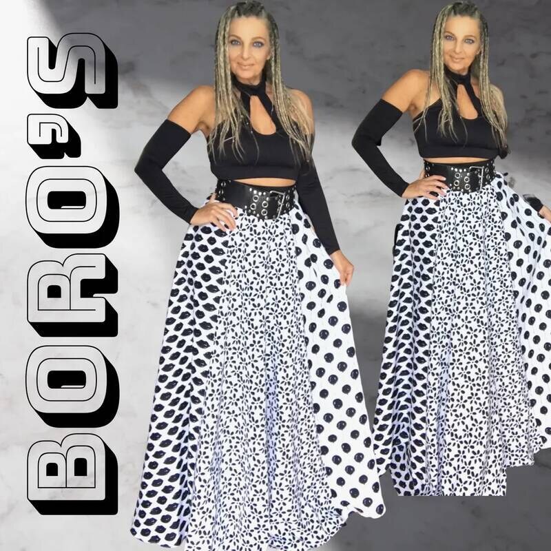 BOROS FASHION Dlouhá sukně - maxi sukně crazy BOROS SK-L-BW 02