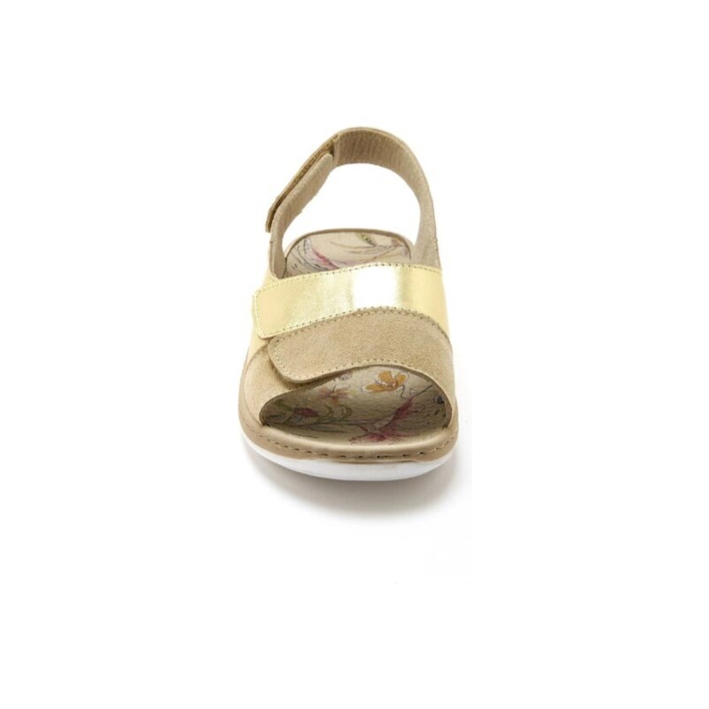 Blancheporte PÉDICONFORT - Kožené sandály na suchý zip béžová 36
