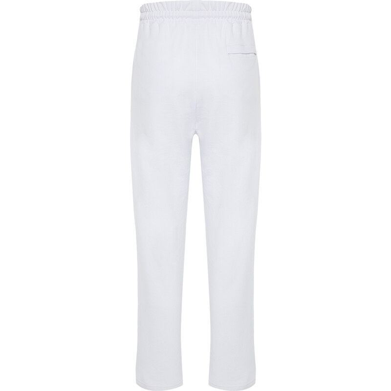 Trendyol White Oversize/Wide-Fit Embroidered Sweatpants