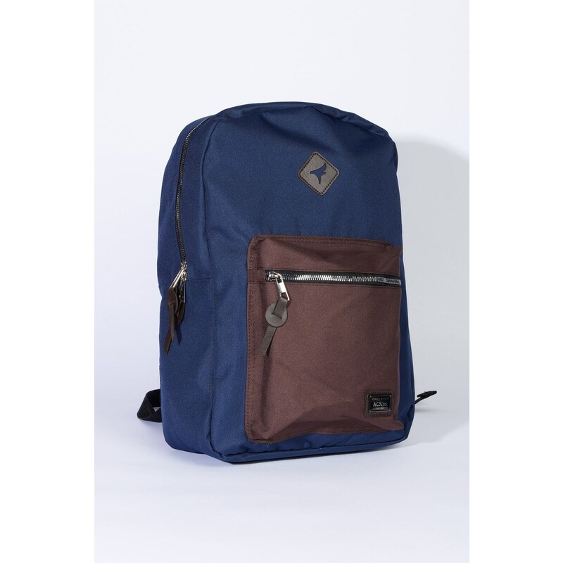AC&Co / Altınyıldız Classics Men's Navy Blue-brown Logo Laptop Compartment Sports School-Backpack