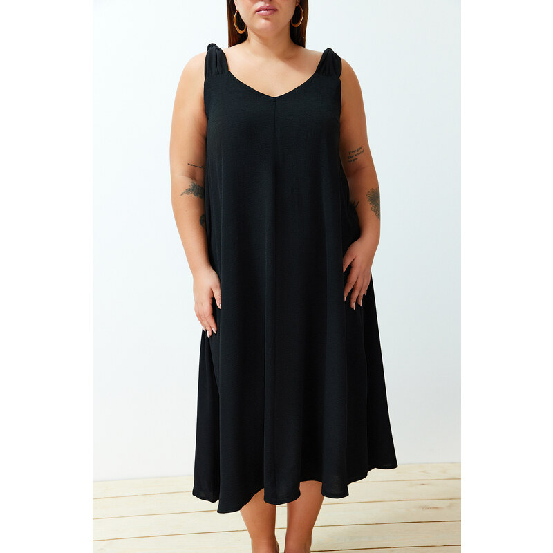 Trendyol Curve Black Oversize Woven Dress