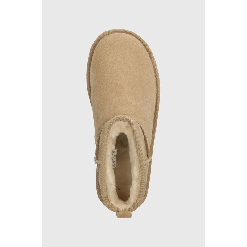 Semišové sněhule UGG Classic Ultra Mini Platform béžová barva, 1135092