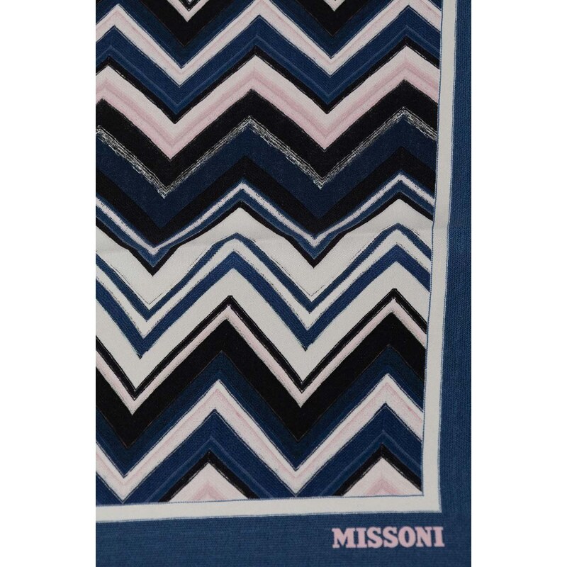 Hedvábný kapesníček Missoni tmavomodrá barva