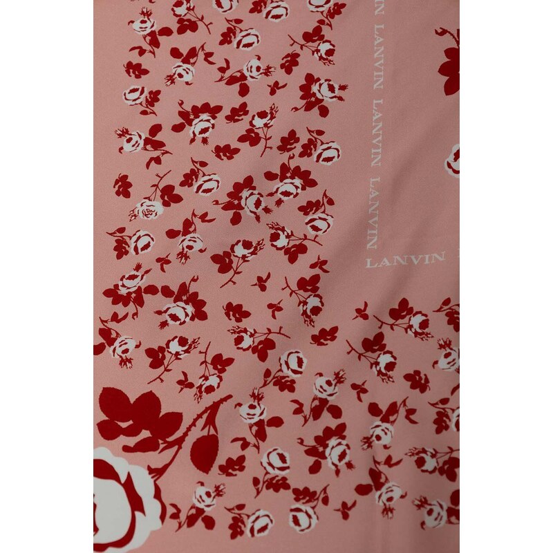 Hedvábný šátek Lanvin růžová barva