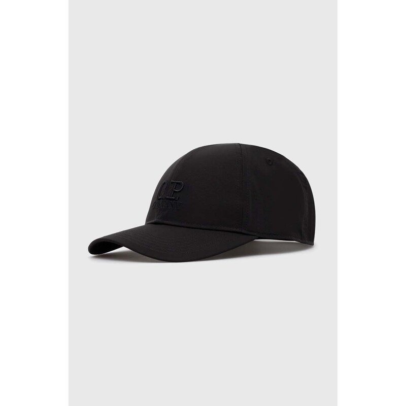 Kšiltovka C.P. Company Chrome-R Logo Cap černá barva, s aplikací, 16CMAC147A005904A