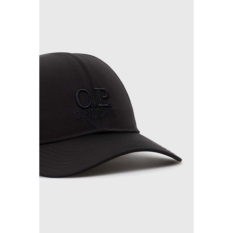 Kšiltovka C.P. Company Chrome-R Logo Cap černá barva, s aplikací, 16CMAC147A005904A