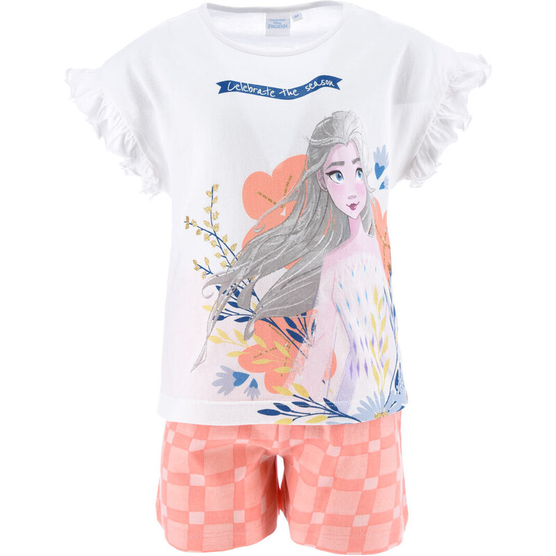 Dívčí pyžamo DISNEY FROZEN SEASON bílo-oranžové