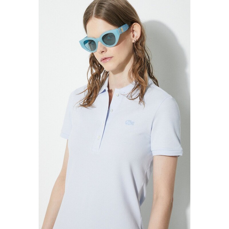 Lacoste šaty hladké s bavlnou