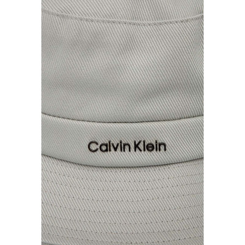 Bavlněná čepice Calvin Klein šedá barva