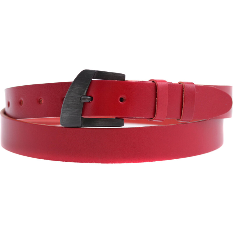 Dámský kožený opasek Black Hand 032-50 červený 90500113