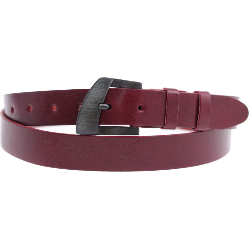 Dámský kožený opasek Black Hand 032-58 vínově červený 90500114