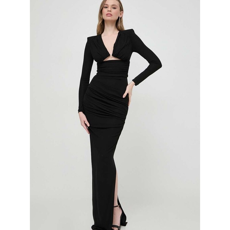 Šaty Elisabetta Franchi černá barva, maxi, AB52942E2