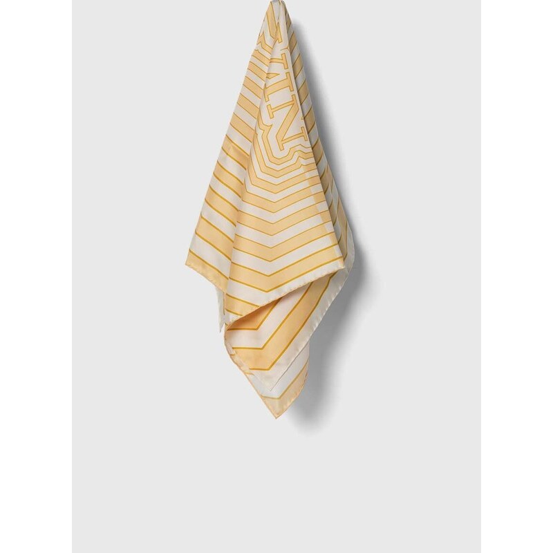 Hedvábný šátek Lanvin žlutá barva