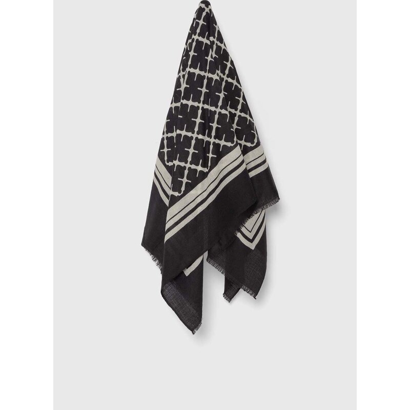 Vlněný šátek By Malene Birger černá barva
